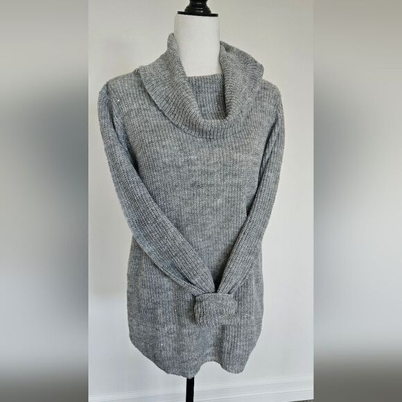 Nwt sequin knot cowl neck/turtleneck sweater - Picture 2 of 7